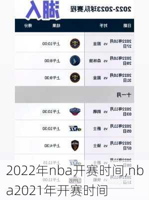 2022年nba开赛时间,nba2021年开赛时间