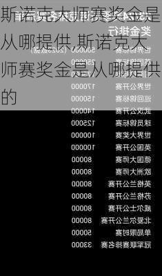 斯诺克大师赛奖金是从哪提供,斯诺克大师赛奖金是从哪提供的