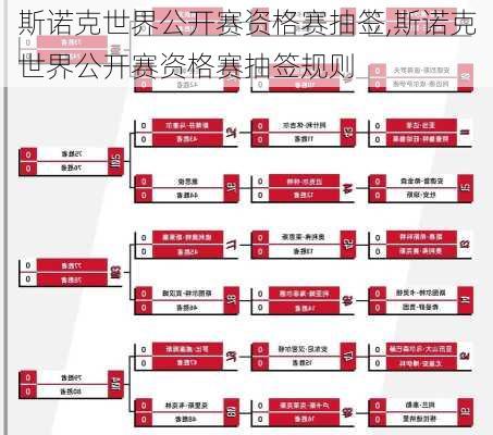 斯诺克世界公开赛资格赛抽签,斯诺克世界公开赛资格赛抽签规则