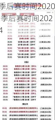 季后赛时间2020,季后赛时间2024