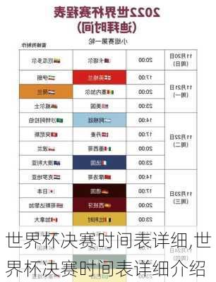 世界杯决赛时间表详细,世界杯决赛时间表详细介绍