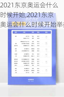 2021东京奥运会什么时候开始,2021东京奥运会什么时候开始举办