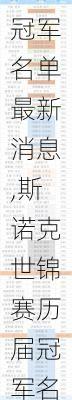 斯诺克世锦赛历届冠军名单最新消息,斯诺克世锦赛历届冠军名单最新消息图片