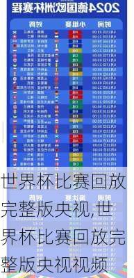 世界杯比赛回放完整版央视,世界杯比赛回放完整版央视视频