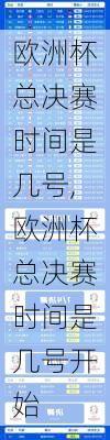 欧洲杯总决赛时间是几号,欧洲杯总决赛时间是几号开始