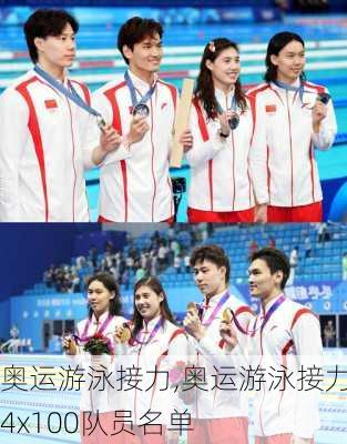 奥运游泳接力,奥运游泳接力4x100队员名单