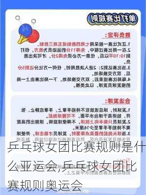 乒乓球女团比赛规则是什么亚运会,乒乓球女团比赛规则奥运会