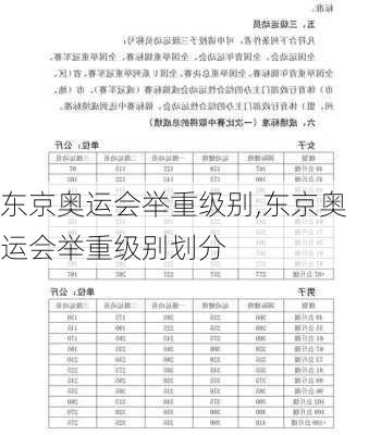 东京奥运会举重级别,东京奥运会举重级别划分