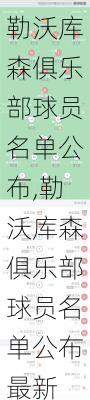勒沃库森俱乐部球员名单公布,勒沃库森俱乐部球员名单公布最新