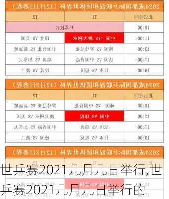 世乒赛2021几月几日举行,世乒赛2021几月几日举行的