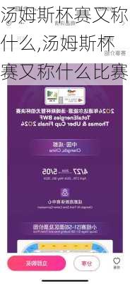 汤姆斯杯赛又称什么,汤姆斯杯赛又称什么比赛