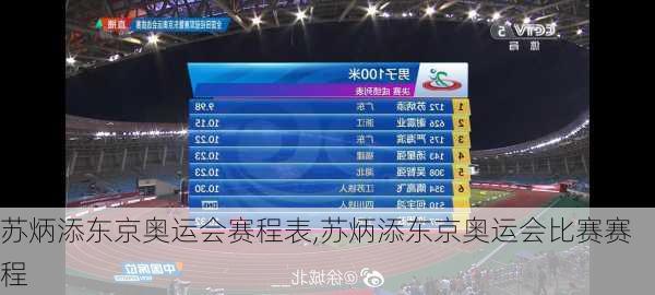 苏炳添东京奥运会赛程表,苏炳添东京奥运会比赛赛程