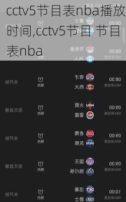 cctv5节目表nba播放时间,cctv5节目 节目表nba