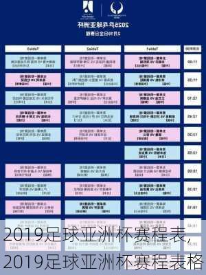 2019足球亚洲杯赛程表,2019足球亚洲杯赛程表格