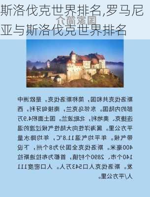 斯洛伐克世界排名,罗马尼亚与斯洛伐克世界排名