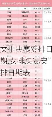 女排决赛安排日期,女排决赛安排日期表