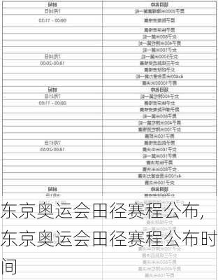东京奥运会田径赛程公布,东京奥运会田径赛程公布时间