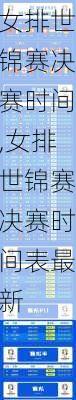 女排世锦赛决赛时间,女排世锦赛决赛时间表最新