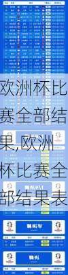 欧洲杯比赛全部结果,欧洲杯比赛全部结果表