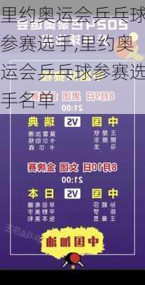 里约奥运会乒乓球参赛选手,里约奥运会乒乓球参赛选手名单