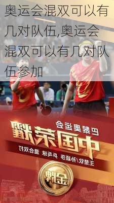 奥运会混双可以有几对队伍,奥运会混双可以有几对队伍参加