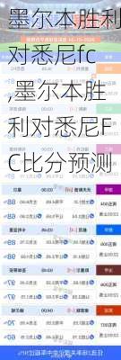 墨尔本胜利对悉尼fc,墨尔本胜利对悉尼FC比分预测