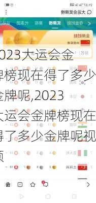 2023大运会金牌榜现在得了多少金牌呢,2023大运会金牌榜现在得了多少金牌呢视频