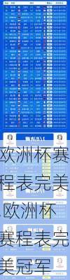 欧洲杯赛程表完美,欧洲杯赛程表完美冠军