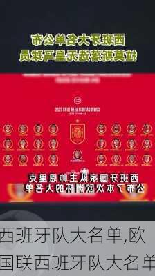 西班牙队大名单,欧国联西班牙队大名单