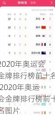2020年奥运会金牌排行榜前十名,2020年奥运会金牌排行榜前十名图片