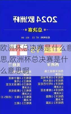 欧洲杯总决赛是什么意思,欧洲杯总决赛是什么意思啊
