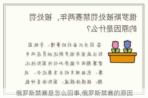 俄罗斯禁赛是怎么回事,俄罗斯禁赛的原因