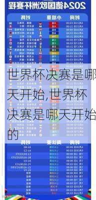 世界杯决赛是哪天开始,世界杯决赛是哪天开始的