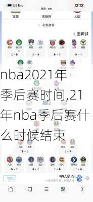 nba2021年季后赛时间,21年nba季后赛什么时候结束