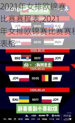 2021年女排欧锦赛比赛赛程表,2021年女排欧锦赛比赛赛程表格