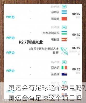 奥运会有足球这个项目吗?,奥运会有足球这个项目吗