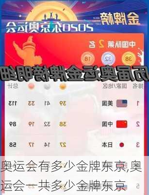 奥运会有多少金牌东京,奥运会一共多少金牌东京
