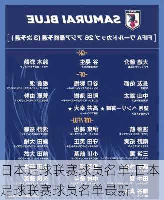 日本足球联赛球员名单,日本足球联赛球员名单最新