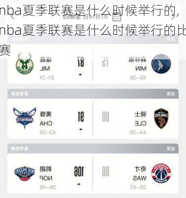nba夏季联赛是什么时候举行的,nba夏季联赛是什么时候举行的比赛