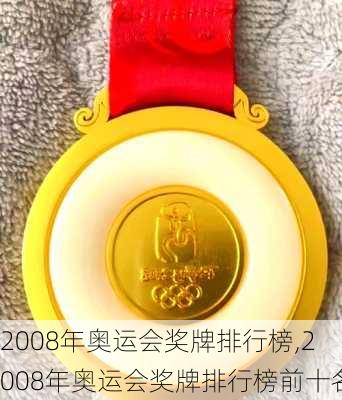 2008年奥运会奖牌排行榜,2008年奥运会奖牌排行榜前十名