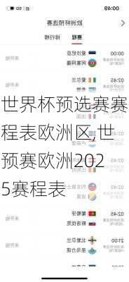 世界杯预选赛赛程表欧洲区,世预赛欧洲2025赛程表