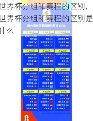 世界杯分组和赛程的区别,世界杯分组和赛程的区别是什么