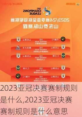 2023亚冠决赛赛制规则是什么,2023亚冠决赛赛制规则是什么意思