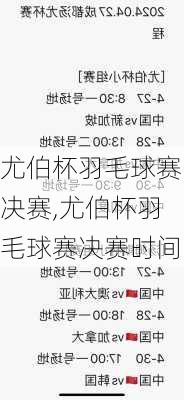 尤伯杯羽毛球赛决赛,尤伯杯羽毛球赛决赛时间