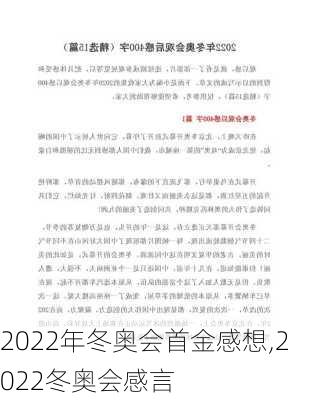 2022年冬奥会首金感想,2022冬奥会感言