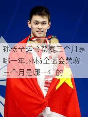 孙杨全运会禁赛三个月是哪一年,孙杨全运会禁赛三个月是哪一年的