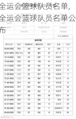 全运会篮球队员名单,全运会篮球队员名单公布