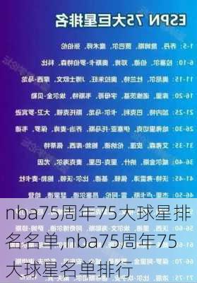 nba75周年75大球星排名名单,nba75周年75大球星名单排行