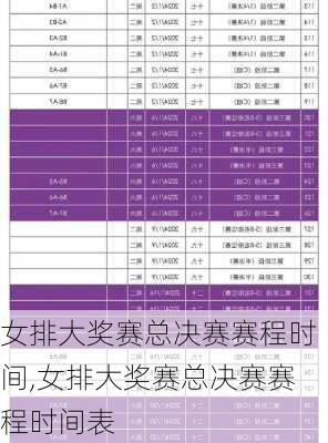女排大奖赛总决赛赛程时间,女排大奖赛总决赛赛程时间表