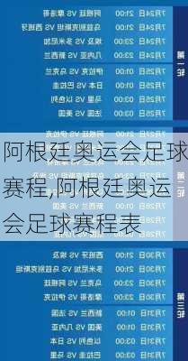 阿根廷奥运会足球赛程,阿根廷奥运会足球赛程表